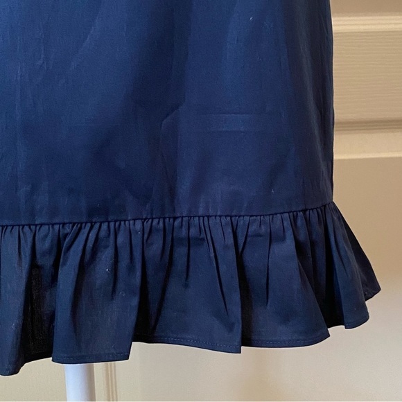 J. Crew Woman’s Navy Blue Ruffle Hem Cotton Stretch Mini Skirt Size 0 - Picture 3 of 7